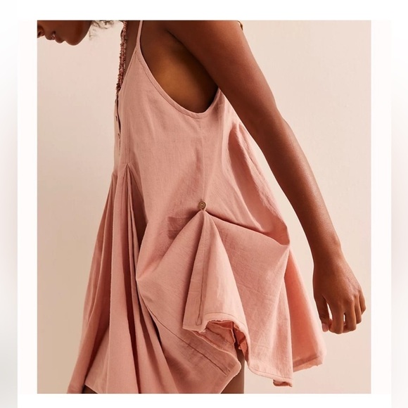 FREE PEOPLE Pick Me Up Pink Mini Dress NWOT sz med - Picture 3 of 9